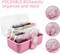 10.6-inch (3-layer) Multifunctional Art Craft Organizer Storage Box for Kids Clear Plastic Portable Tool Box/Storage Box with Handle for Nail, Hair, Cosmetics, Sewing, and Medicine (Pink)